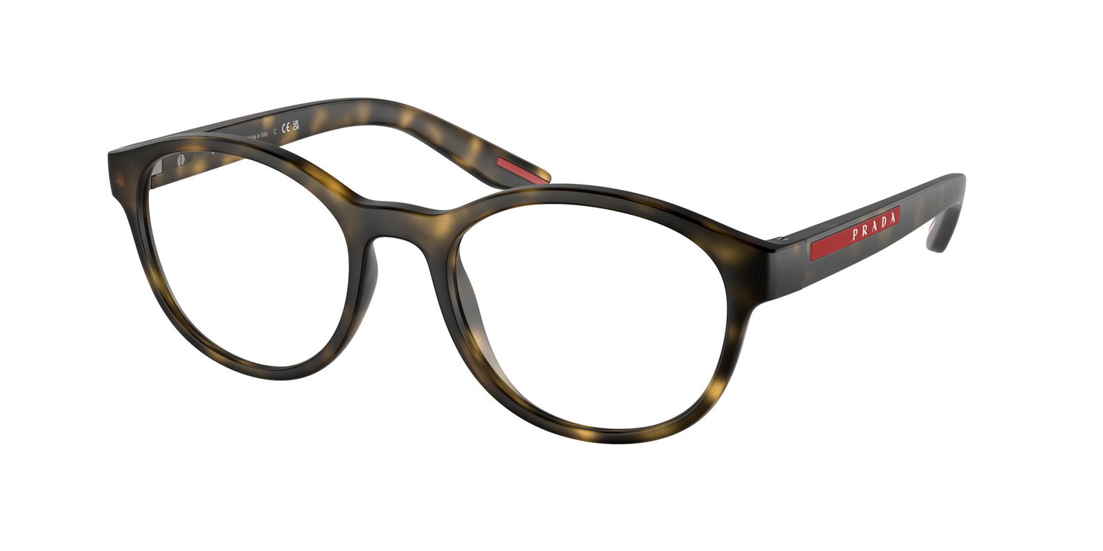 Das Bild zeigt die Prada Linea Rossa Fassung PS07PV 5811O1 leicht seitlich., Zubehor, Brillen